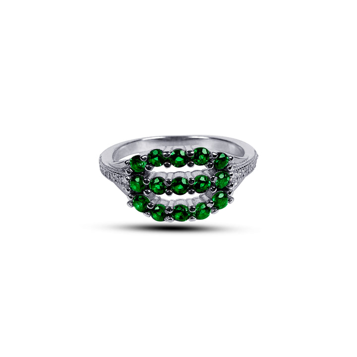Green american diamond ring