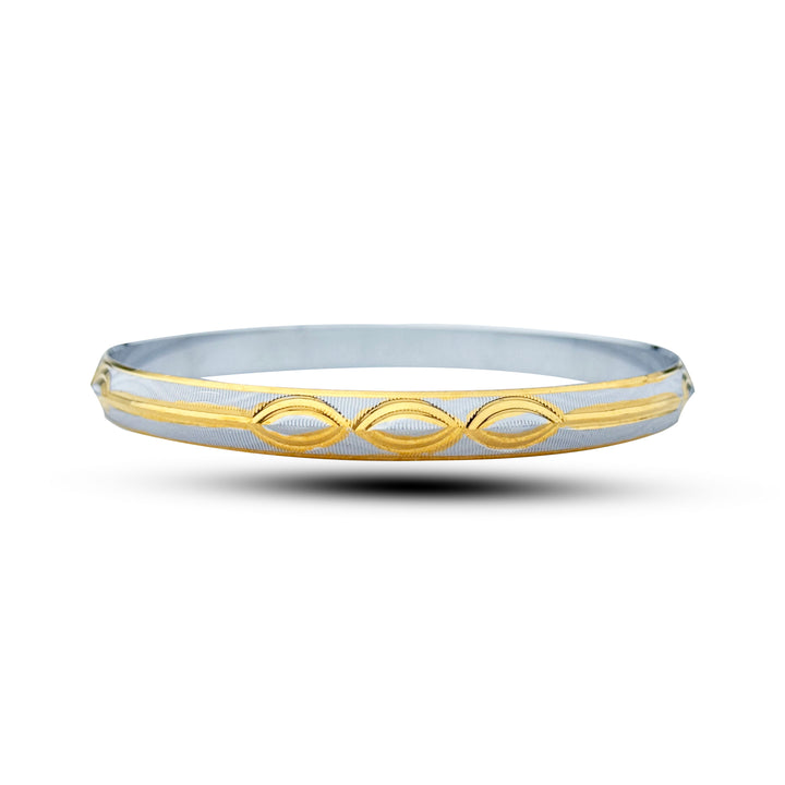 Gold plated three leaf design kada
