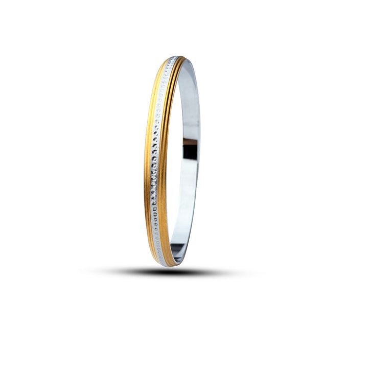 Silver lining kada with 18k gold plated
