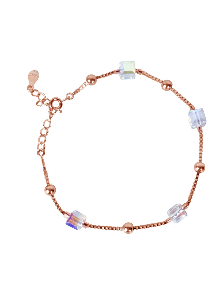 Rose gold cuban square bracelet