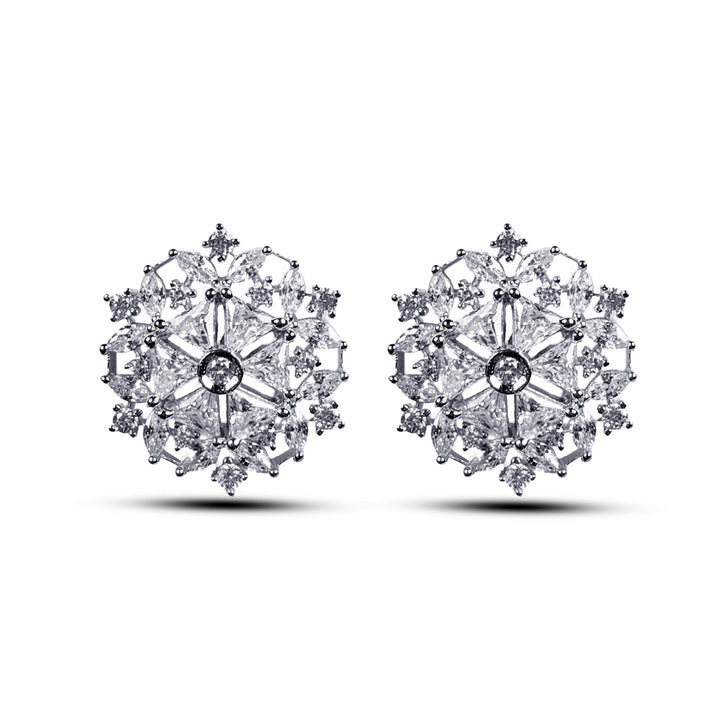 Iced out snow flake earrings