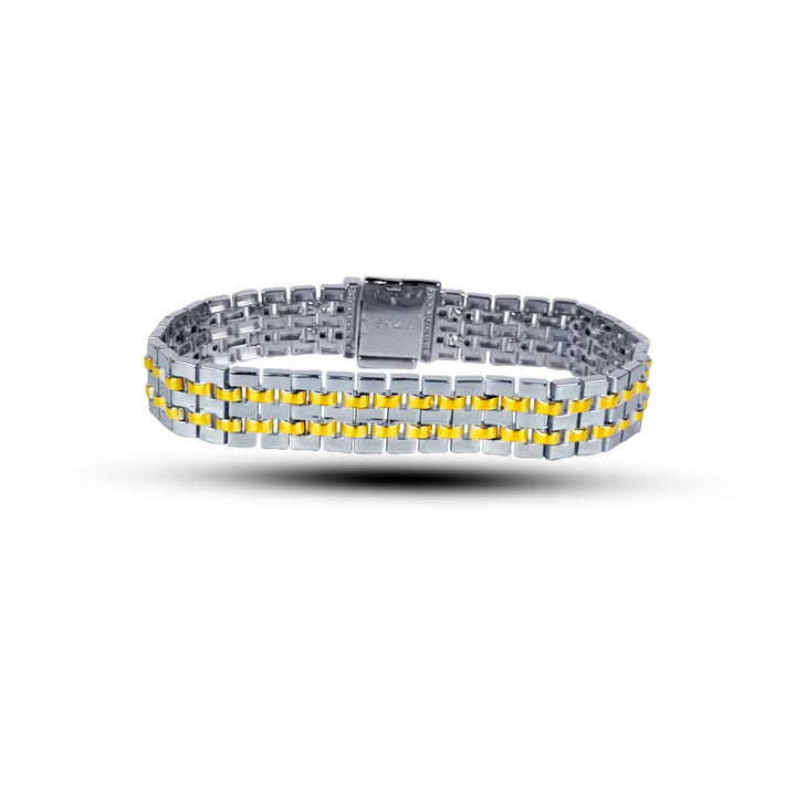 Gold and silver rolex bracelet with 18k gold plated