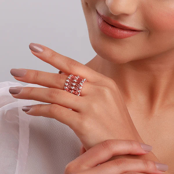 Rose gold 2-in-1 bracelet in ring