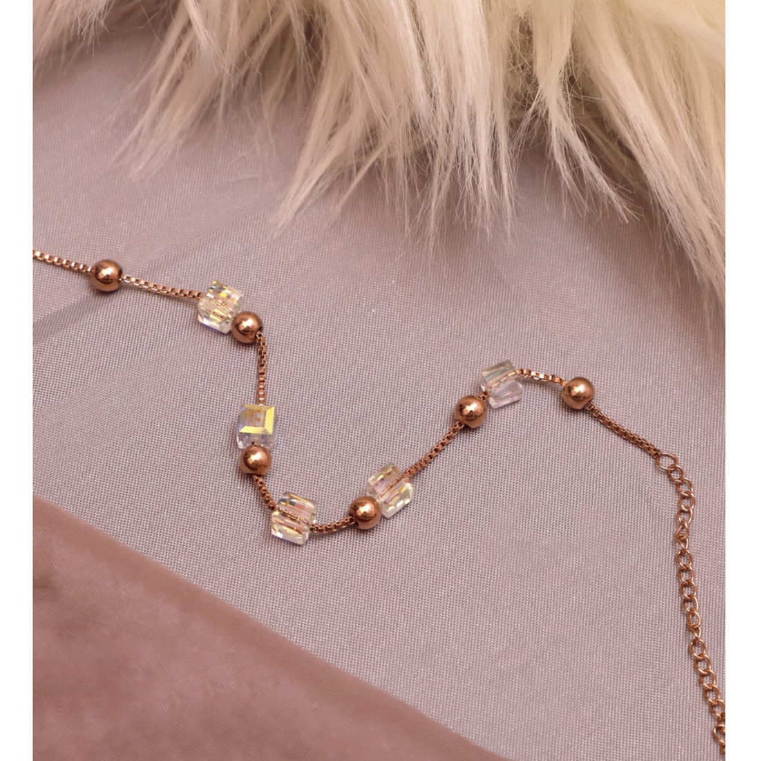 Rose gold cuban square bracelet
