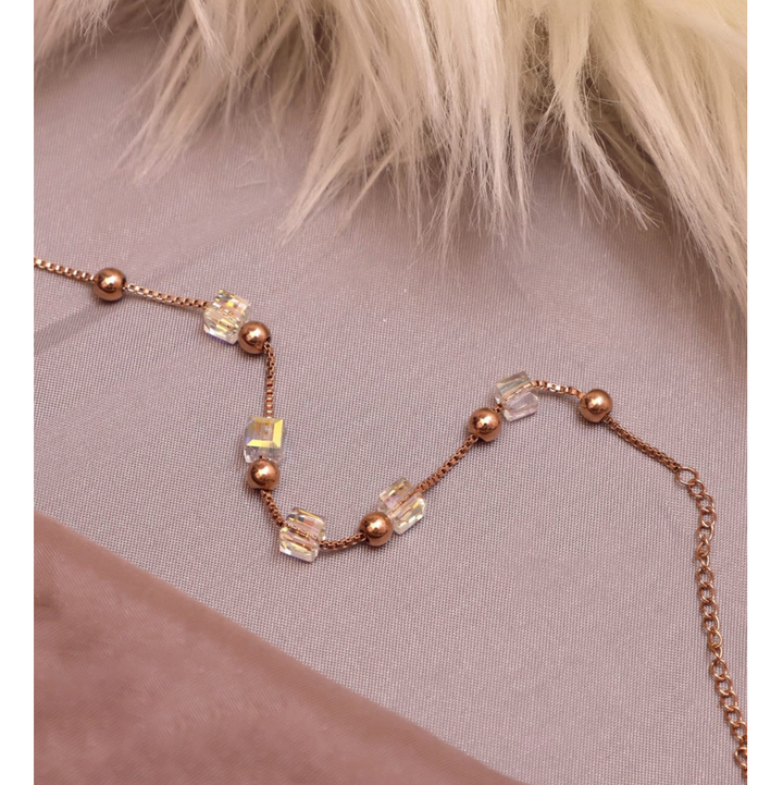 Rose gold cuban square bracelet