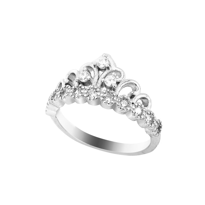 Silver crown ring