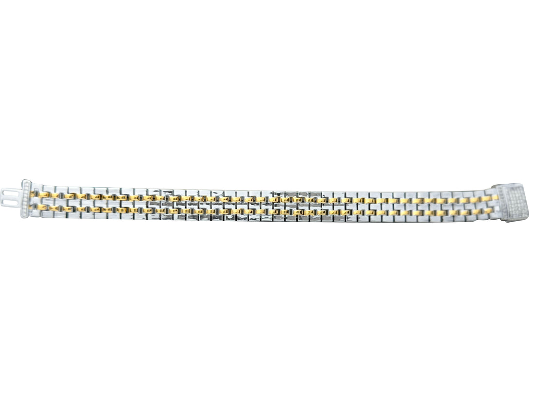 Gold and silver rolex bracelet with 18k gold plated