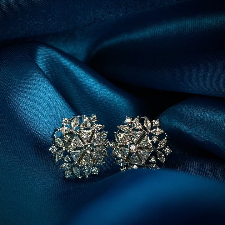 Iced out snow flake earrings