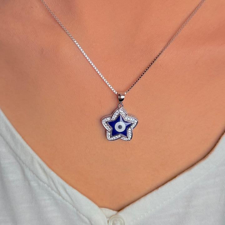 star evil eye pendant without chain