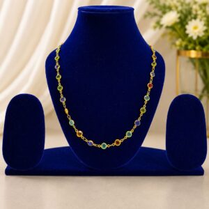 Multi-Color Stone Necklace Chain