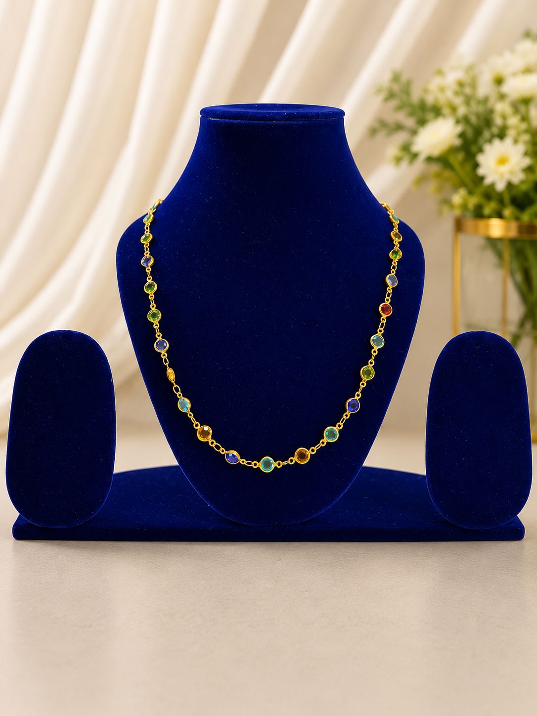 Multi-Color Stone Necklace Chain