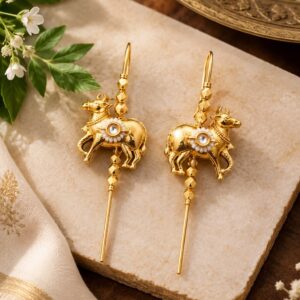 Golden Bull Charm Earrings